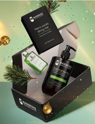 Подарунковий новорічний набір для чоловіків Sandalwood & Grapefruit Barbers Картинка Подарунковий новорічний набір для чоловіків Sandalwood & Grapefruit Barbers